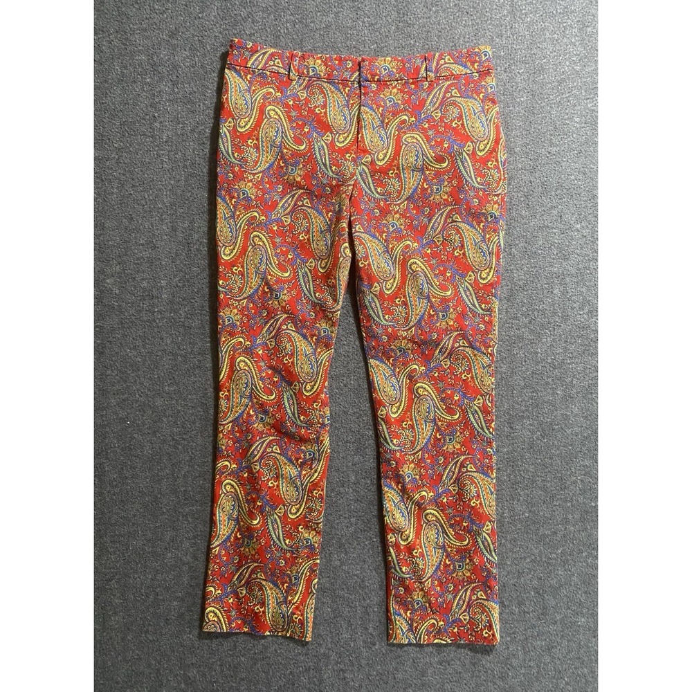 Lauren Ralph Lauren Red Paisley Straight Leg Women's Slacks Size 10
